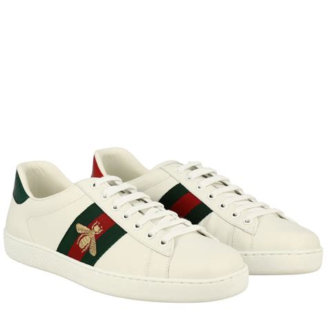 gucci white trainers|gucci white sneakers for men.